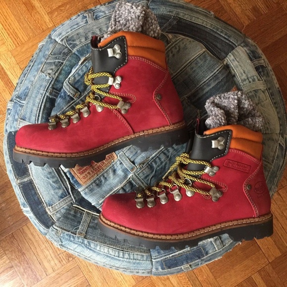 DOCKERS RED LEATHER HIKING BOOTS 38/ US 7 - Picture 4 of 8